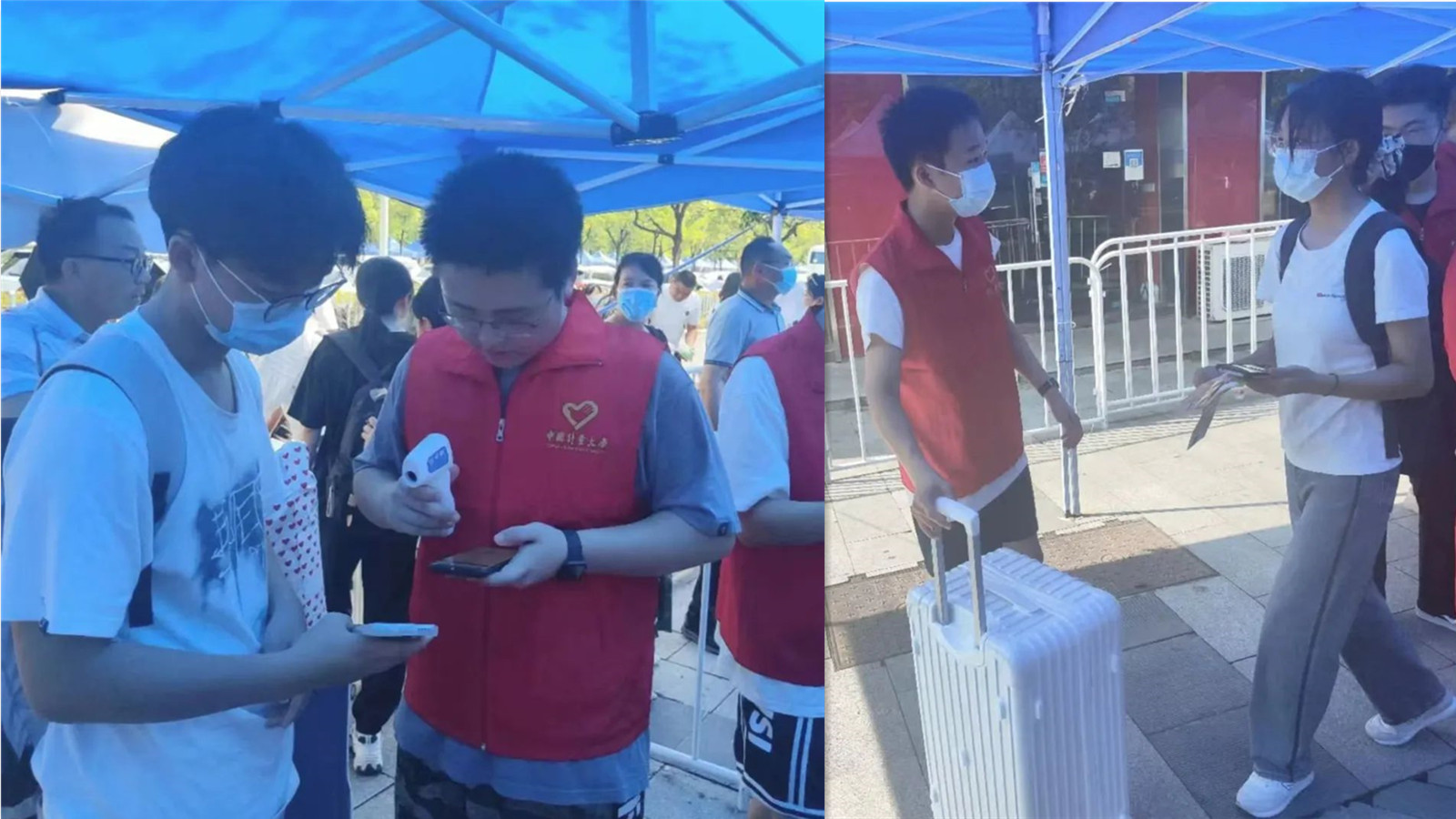 量新志愿者们满怀热情地为新生服务